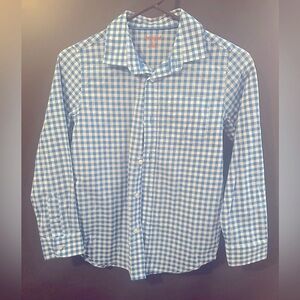 NWOT Boy's Blue/White Gingham Check Button Down Shirt